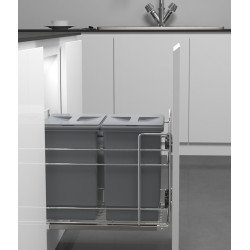 PORTARESIDUOS M40- 2 CUBOS SOFT CROMO