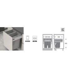 PORTARESIDUOS 2x35LTS. M60 SIN GUIAS