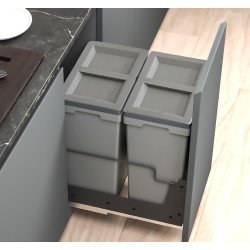 PORTARESIDUOS M40- 2x27LTS SOFT GRIS