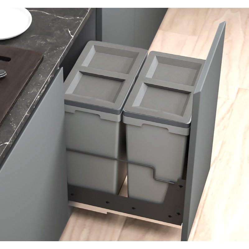 PORTARESIDUOS M40- 2x27LTS SOFT GRIS