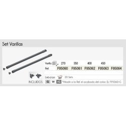 BARRA OLLERA 500mm.2PZ.+135 CONECTOR GRIS