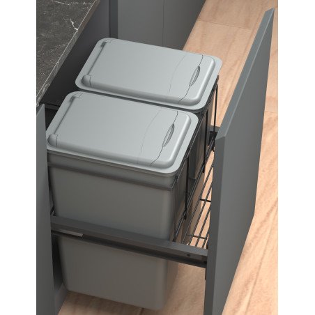 PORTARESIDUOS M60 - 2x50 LTS SOFT GRIS