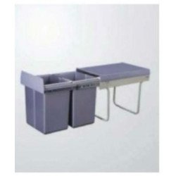 PORTARESIDUOS DOBLE 2x20 LTS.M40 SOFT PTA.ABRIR