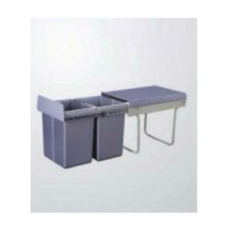 PORTARESIDUOS DOBLE 2x20 LTS.M40 SOFT PTA.ABRIR