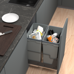 PORTARESIDUOS M40- 2x27LTS SOFT GRIS