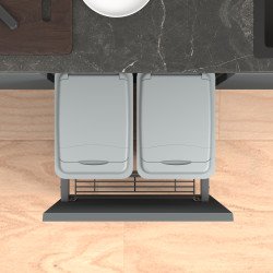 PORTARESIDUOS M60 - 2x50 LTS SOFT GRIS