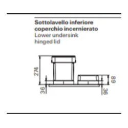 PORTARESIDUOS PARA CAJON 2CUBOS+P/ART.LIMP-M60
